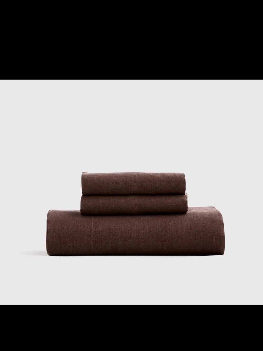 Quince European Linen FITTED 3 Pc Sheet Set Queen, Espresso, $165 New!